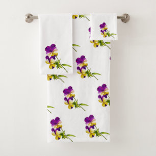 'The Pansy Party' on a Bathroom Towel Set (I)