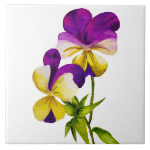 'The Pansy Party' on a Ceramic Tile (I)