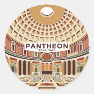 The Pantheon Interior Italy Classic Round Sticker