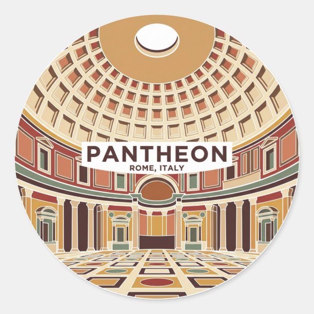 The Pantheon Interior Italy Classic Round Sticker (Front)