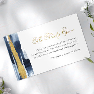 The Panty Game Abstract Gold Blue Bridal Shower Enclosure Card