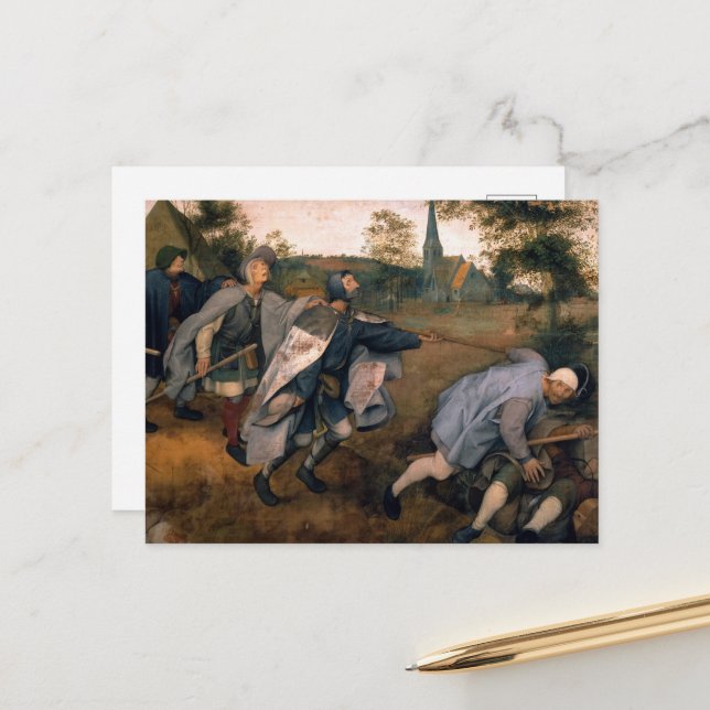 The Parable of the Blind by Pieter Bruegel Holiday Postcard (Front/Back In Situ)