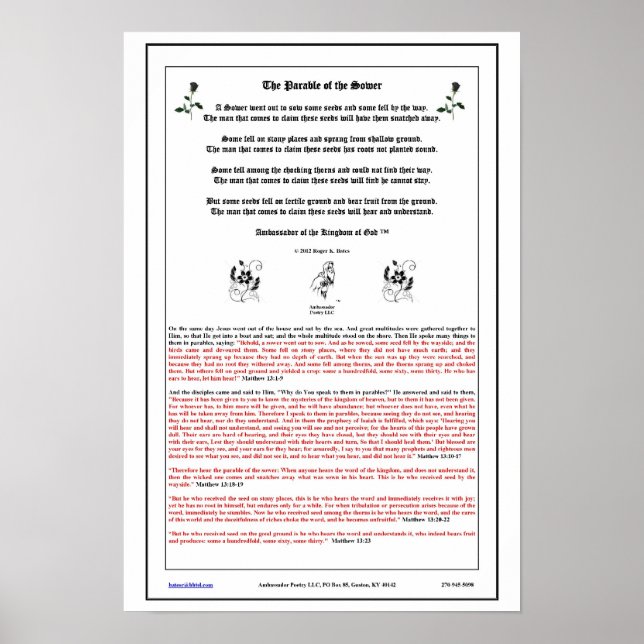 The Parable of the Sower Poster (Front)