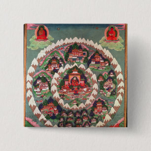 The Paradise of Shambhala, Tibetan Banner 15 Cm Square Badge