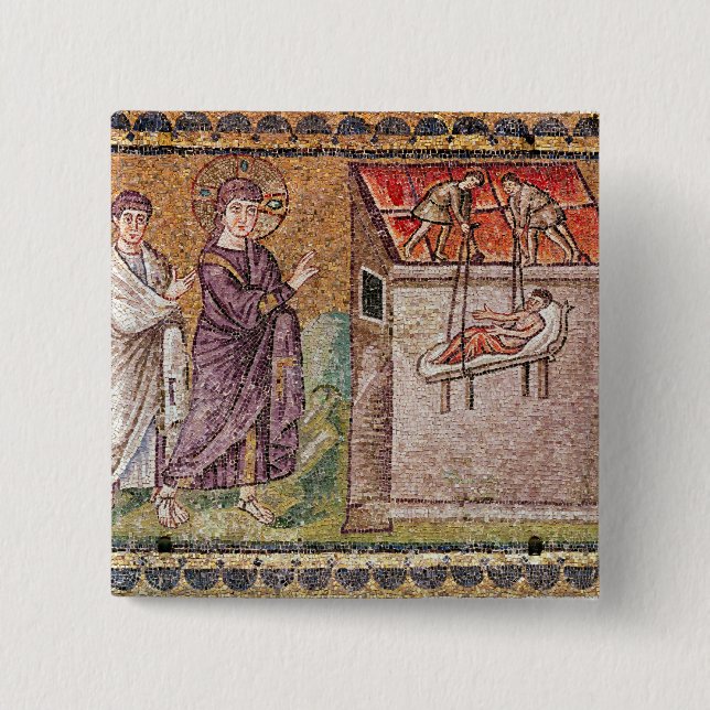 The Paralytic of Capharnaum 15 Cm Square Badge (Front)