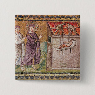 The Paralytic of Capharnaum 15 Cm Square Badge