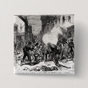 The Paris Commune: A Barricade at Issy 15 Cm Square Badge