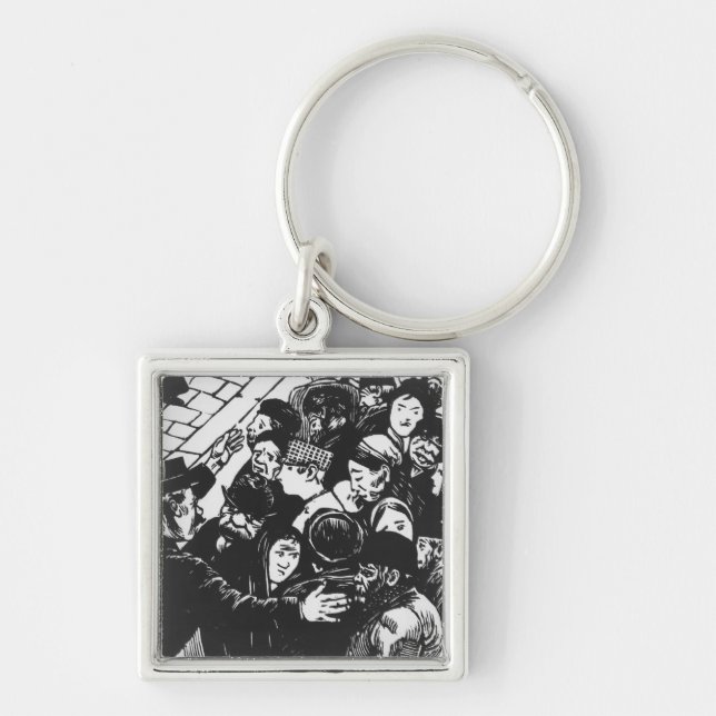 The Paris crowd, 1892 Key Ring (Front)