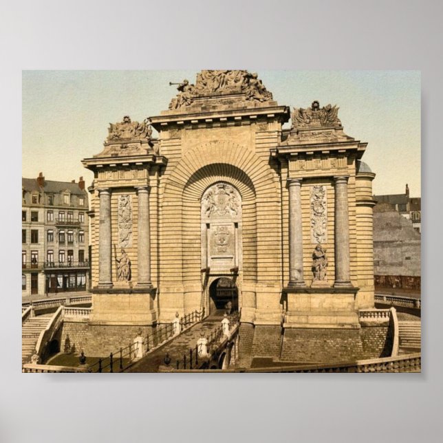 The Paris Gate, Lille, France classic Photochrom Poster (Front)