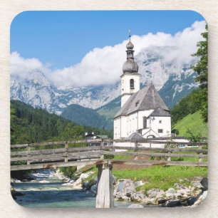 The parish church of Ramsau in Bavaria, Germany Coaster