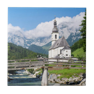 The parish church of Ramsau in Bavaria, Germany Tile