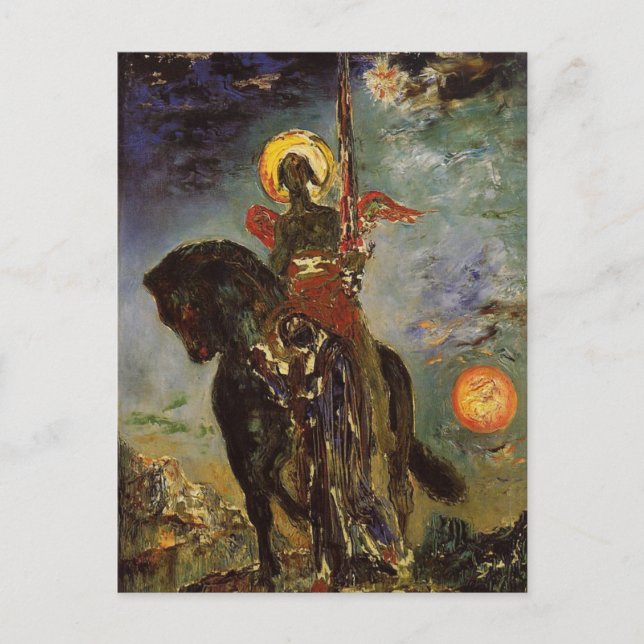 The park and the angel of death by Gustave Moreau Postcard (Front)