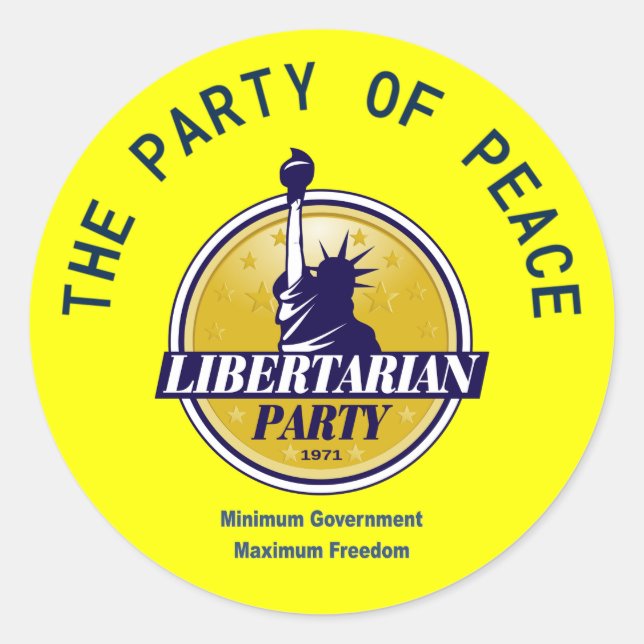 The Party of Peace Classic Round Sticker (Front)