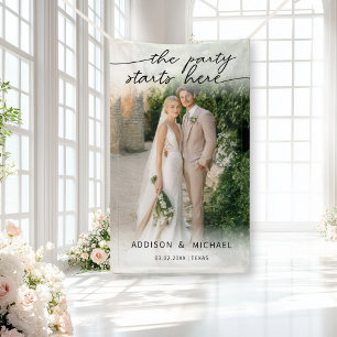 THE PARTY STARTS HERE! Photo Wedding Banner