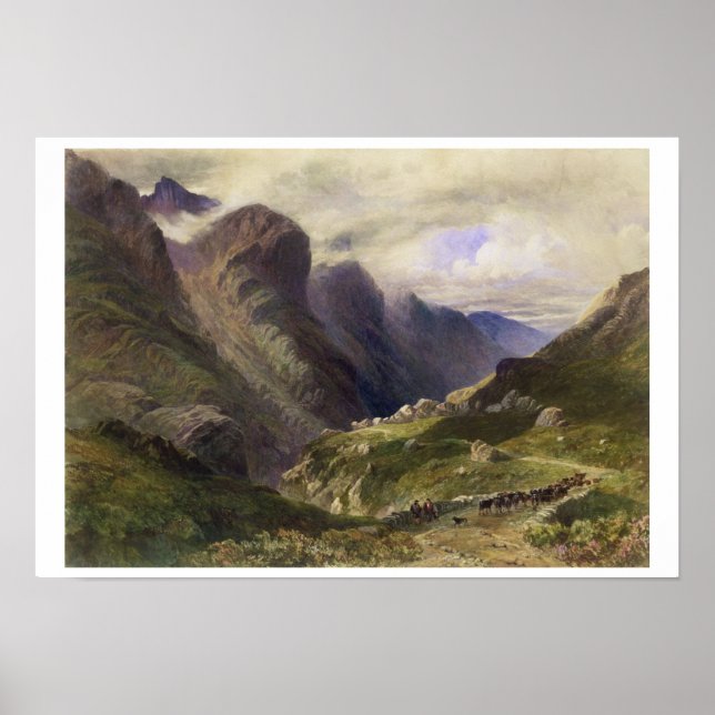 The Pass of Glencoe, 1852 (w/c) Poster (Front)