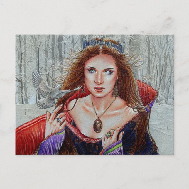 "The Passion Bearer" winter themed postcard (Front)