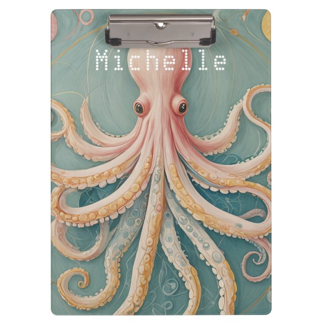The Pastel Octopus of Enchanted Reef Clipboard (Front)