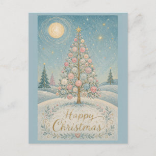 The Pastel Solstice Tree Holiday Postcard