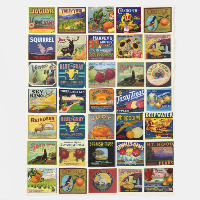 The Patchwork Fruit Fleece Blanket (Front)