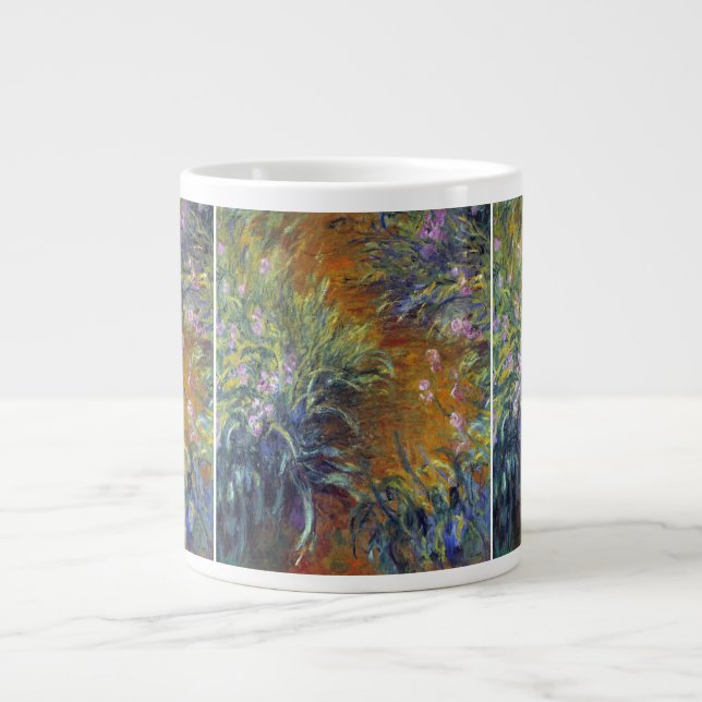 The Path Through the Irises by Claude Monet Large Coffee Mug (Front)