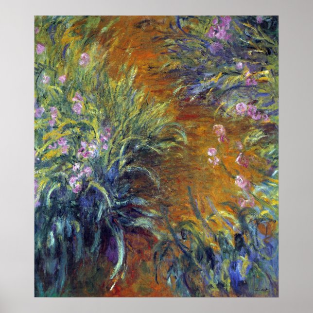 The Path Through the Irises by Claude Monet Poster (Front)