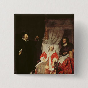 The Patient and the Doctor, 1660s 15 Cm Square Badge