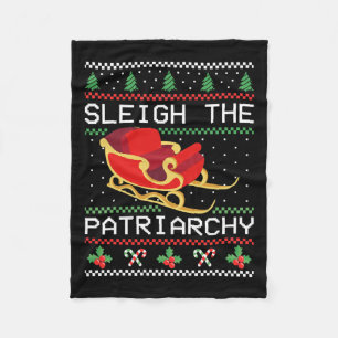 The Patriarchy Feminist Christmas Lover Women 1 Fleece Blanket