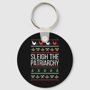 The Patriarchy Feminist Christmas Lover Women Key Ring