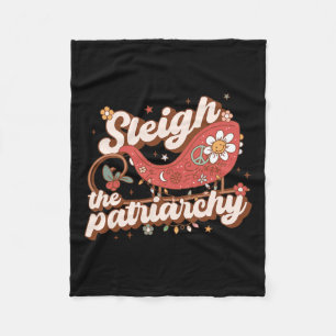 The Patriarchy Feminist Feminism Meme Retro Christ Fleece Blanket