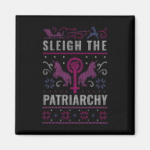 The Patriarchy Feminist Ugly Christmas Sweater Magnet