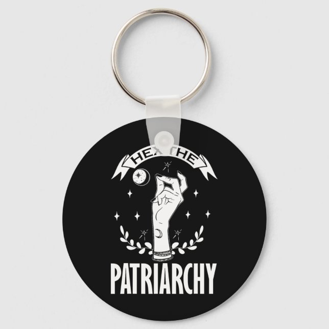 The Patriarchy Witchcraft Moon Phase Feminist Witc Key Ring (Front)