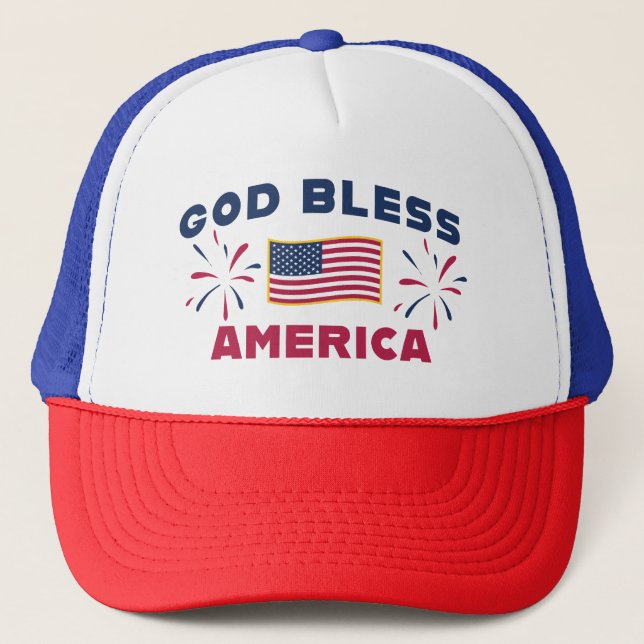 The Patriot Country God Bless America Trucker Hat (Front)