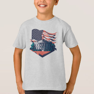The Patriotic White House, Retro Kids T-Shirt