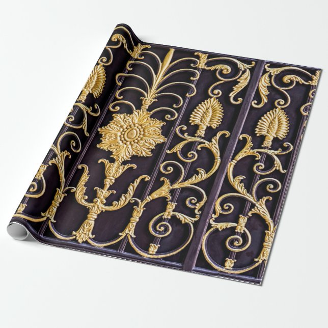 The pattern on metallic gate wrapping paper (Unrolled)