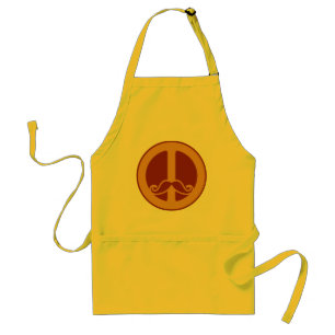 The Peace Stache apron - choose style, colour