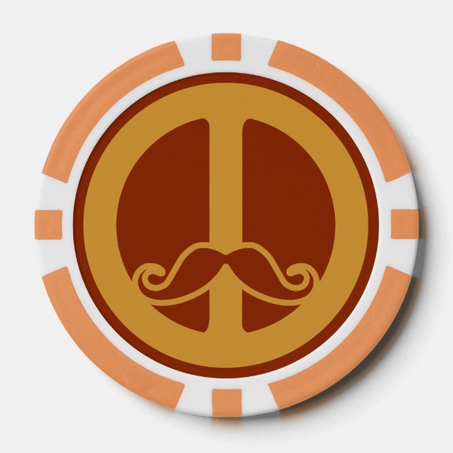 The Peace Stache custom poker chips (Front)