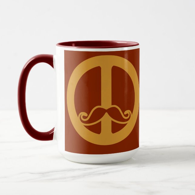 The Peace Stache mug - choose style (Left)