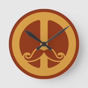 The Peace Stache wall clock