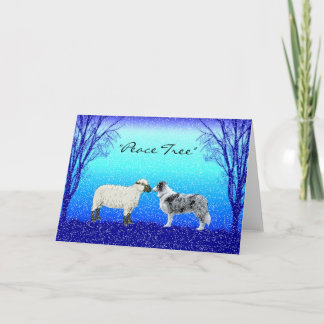 "The peace Tree" Border Collie Christmas Card