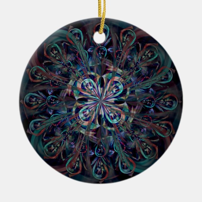 The Peacock Ceramic Tree Decoration (Front)