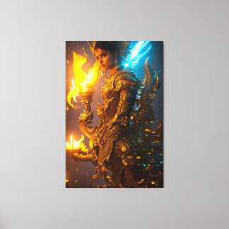 The Peacock Dragon 008 Canvas Print