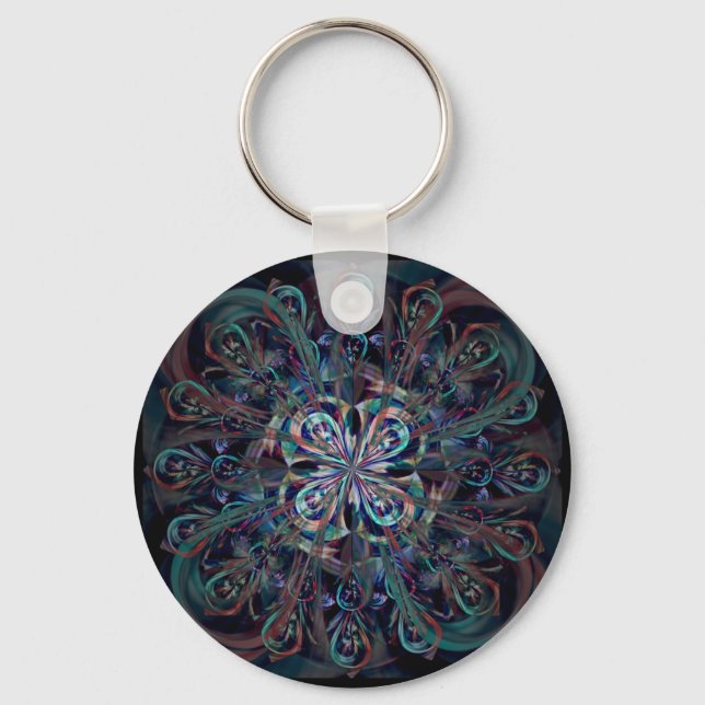 The Peacock Flower Key Ring (Front)