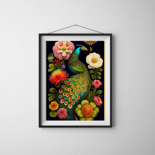 The Peacock   Modern Haeckel Poster