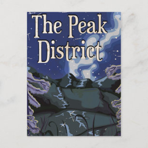 The Peak district Vintage Railway Travel Poster Postcard