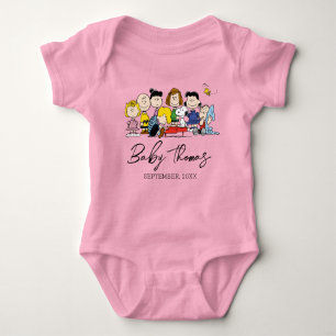 The Peanuts Gang   Baby Announcement Baby Bodysuit