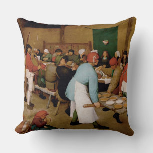The Peasant Wedding by Pieter Bruegel the Elder Cushion