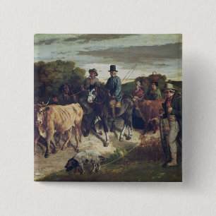 The Peasants of Flagey Returning from the Fair 15 Cm Square Badge