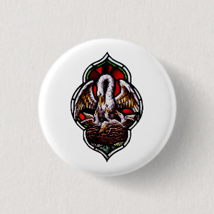 The Pelican as a Christian Symbol 3 Cm Round Badge