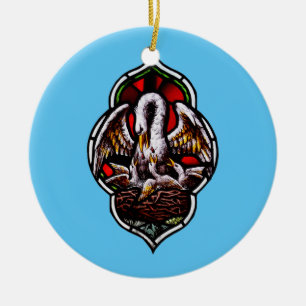 The Pelican as a Christian Symbol Ceramic Tree Decoration