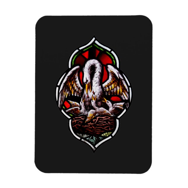 The Pelican as a Christian Symbol Magnet (Vertical)